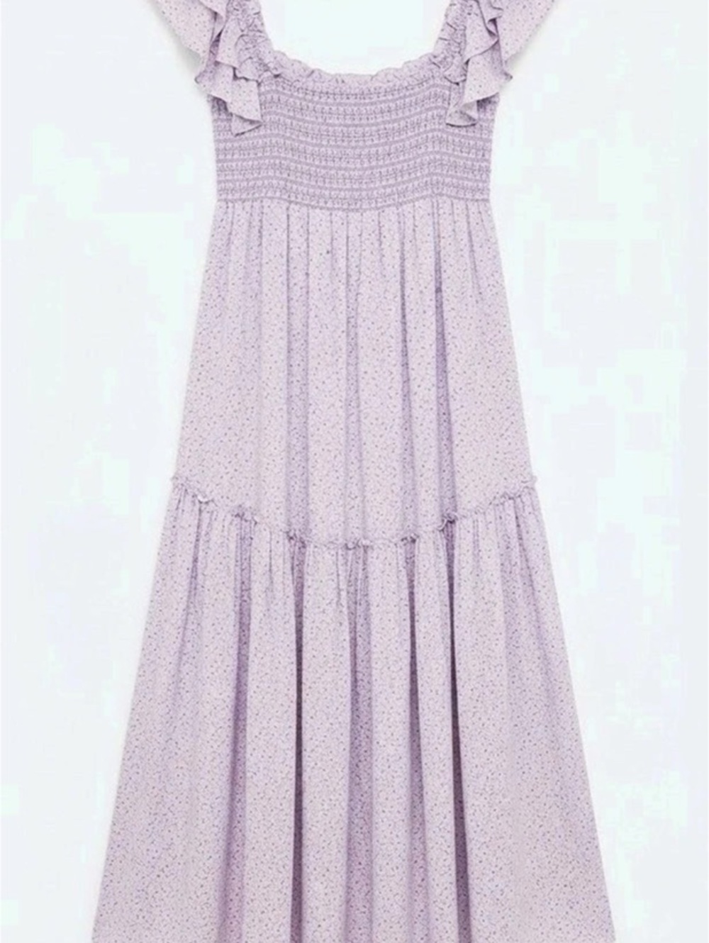 LoveShackFancy Chessie Smocked Flutter-Sleeve Tiered Midi Dress Pink Medium